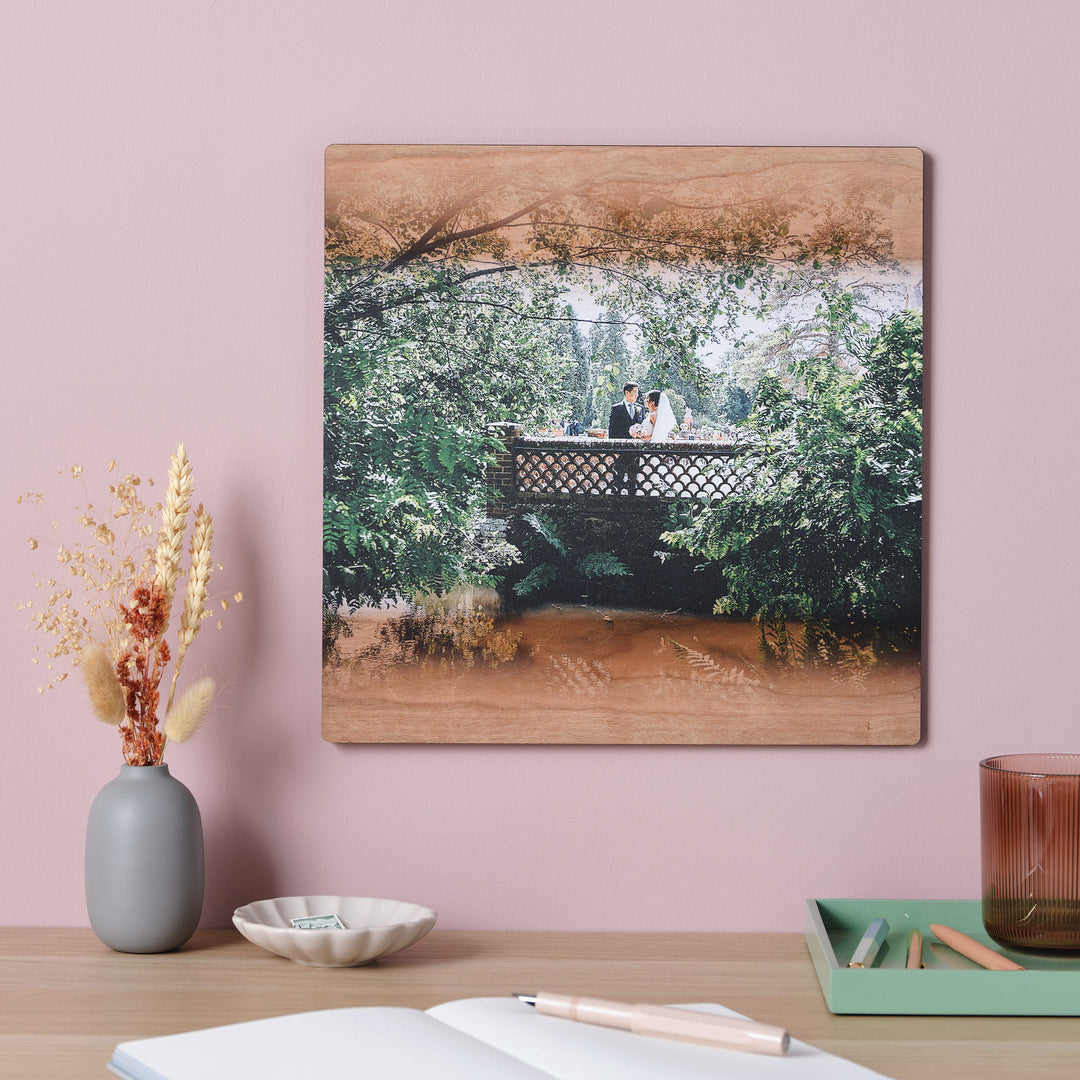 Wooden printed photo for 5th Wedding annniversary