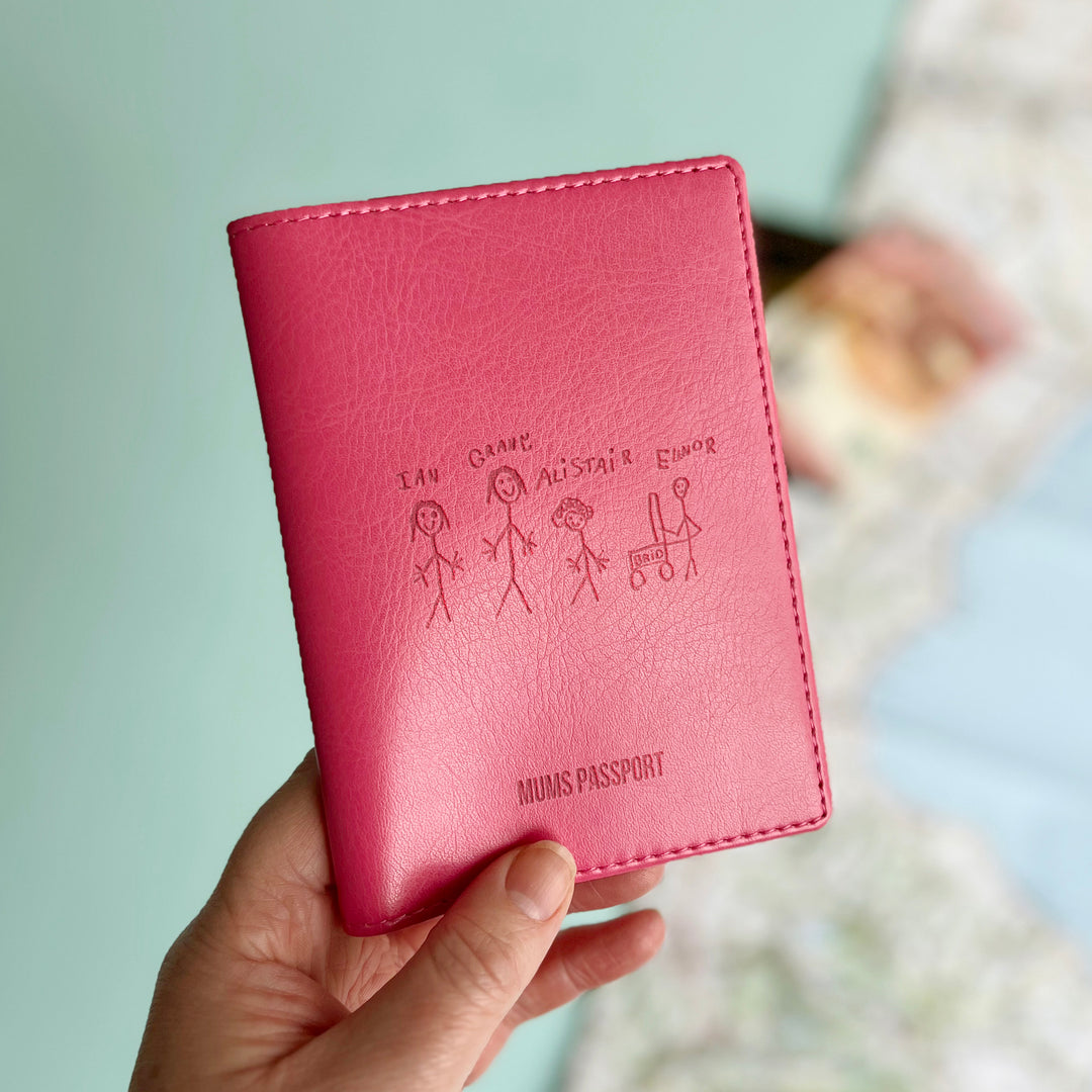 Passport Cover Personalised With Child's Drawing