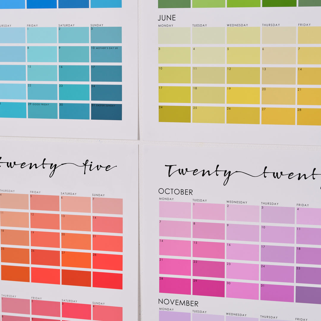 Paint Chip Colour Swatch Wall Planner Calendar