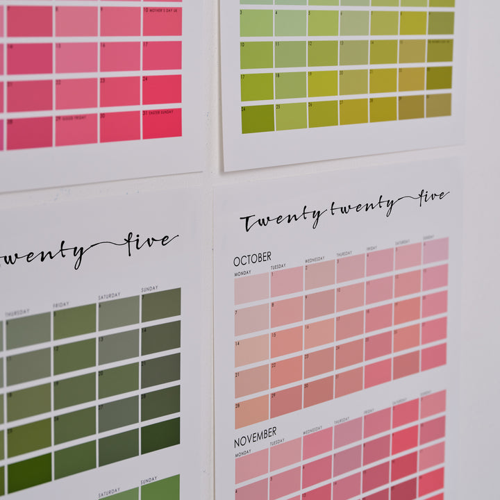 Paint Chip Colour Swatch Wall Planner Calendar