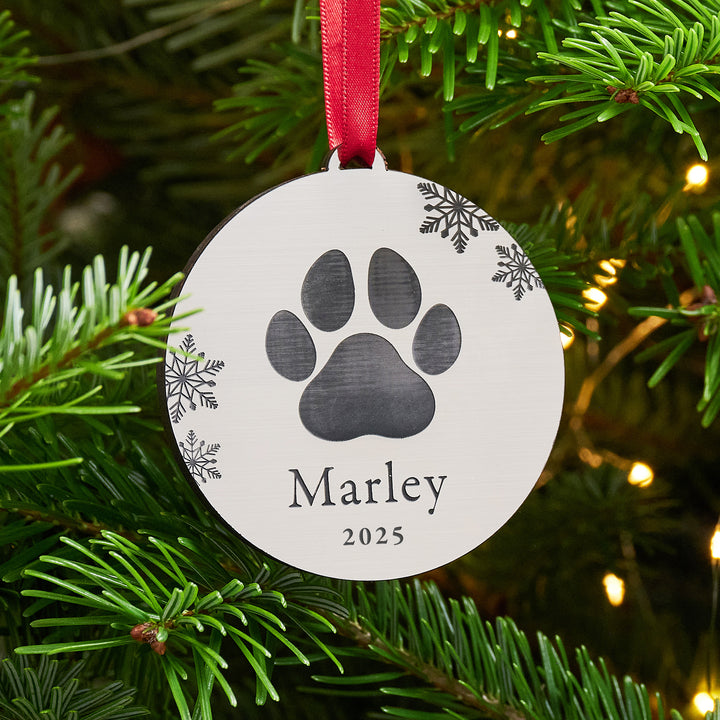 Personalised Dog/Cat Paw Print Christmas Decoration