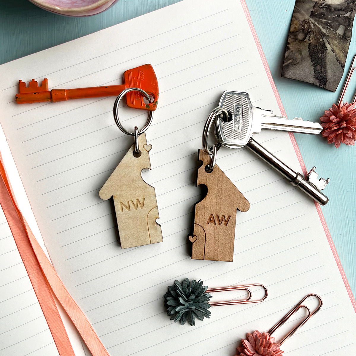 Couples New Home Personalised Keyring