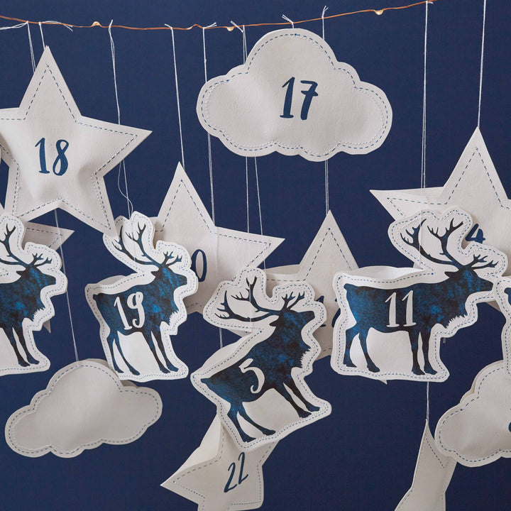 Santa And Reindeer Hanging Advent Calendar-Betsy Benn
