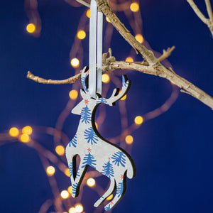 Reindeer Matisse Style Personalised Christmas Decoration