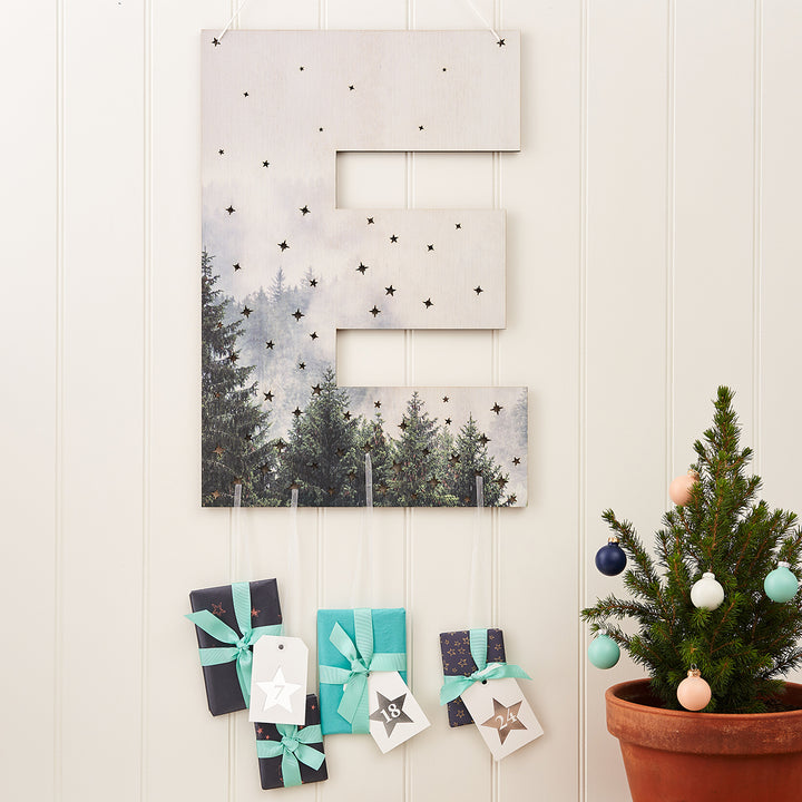 Large Wooden Forest Personalised Initial Advent Calendar