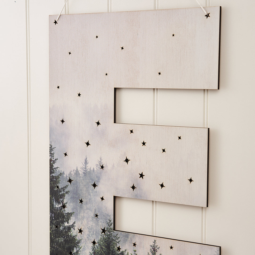 Large Wooden Forest Personalised Initial Advent Calendar