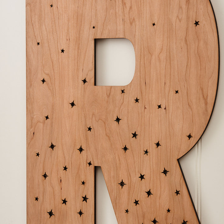 Large Natural Wooden Personalised Initial Advent Calendar