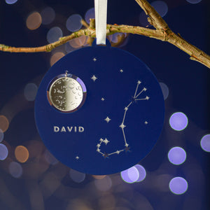 Night Sky Personalised Star Sign Zodiac Christmas Tree Decoration