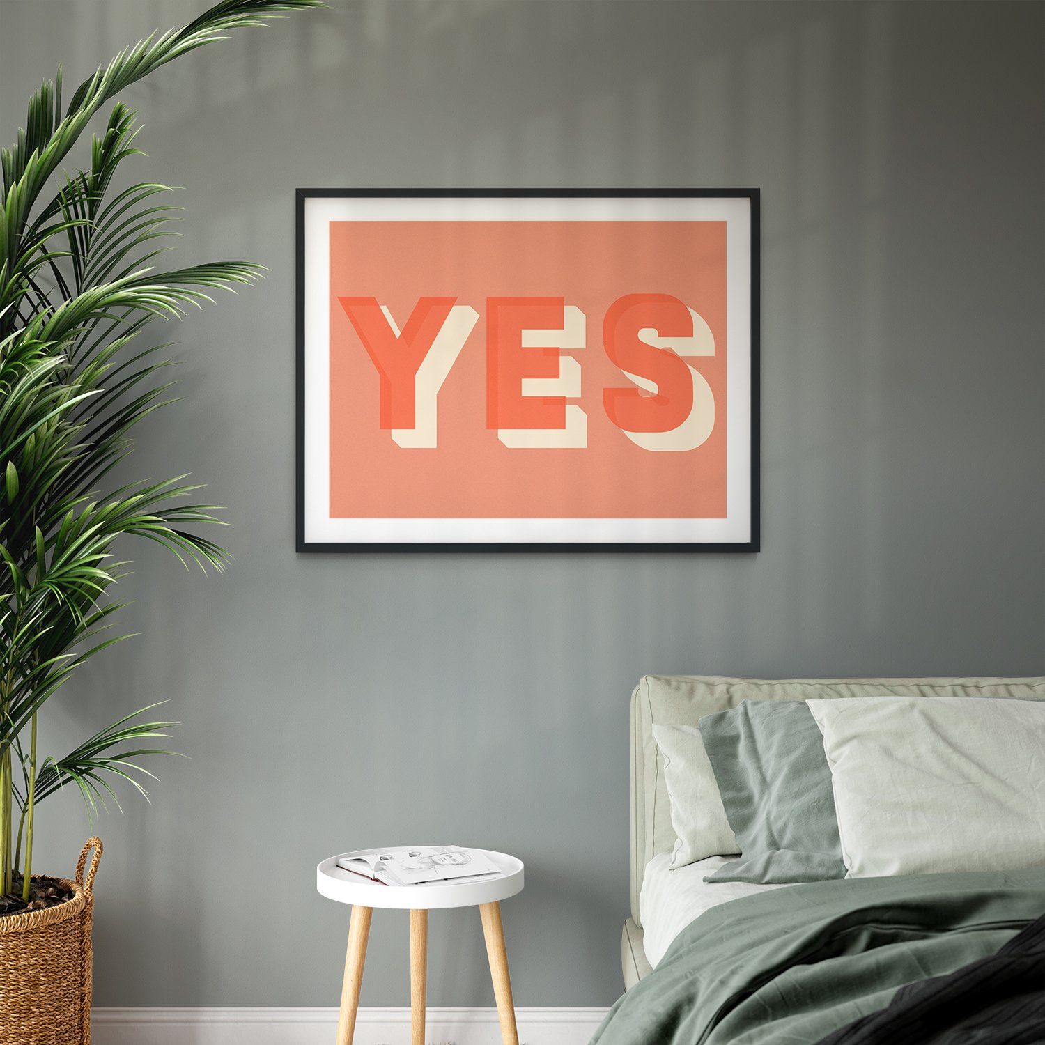 Print with the word YES in large orange text