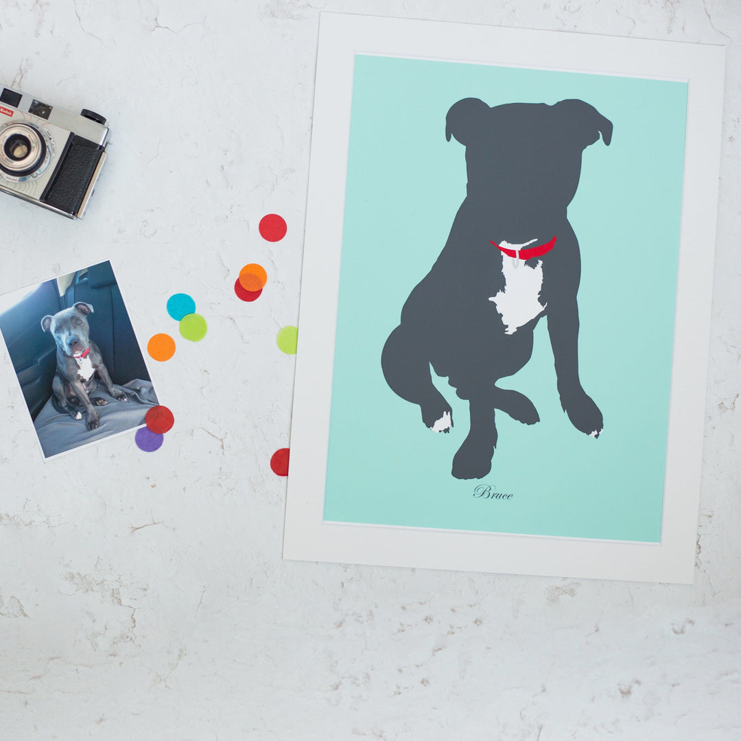 Pet Silhouette Modern Art Print  Print - Betsy Benn