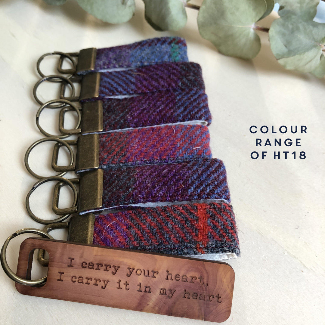 Keyring - Harris Tweed Personalised Message Keyring-Keyring-Betsy Benn
