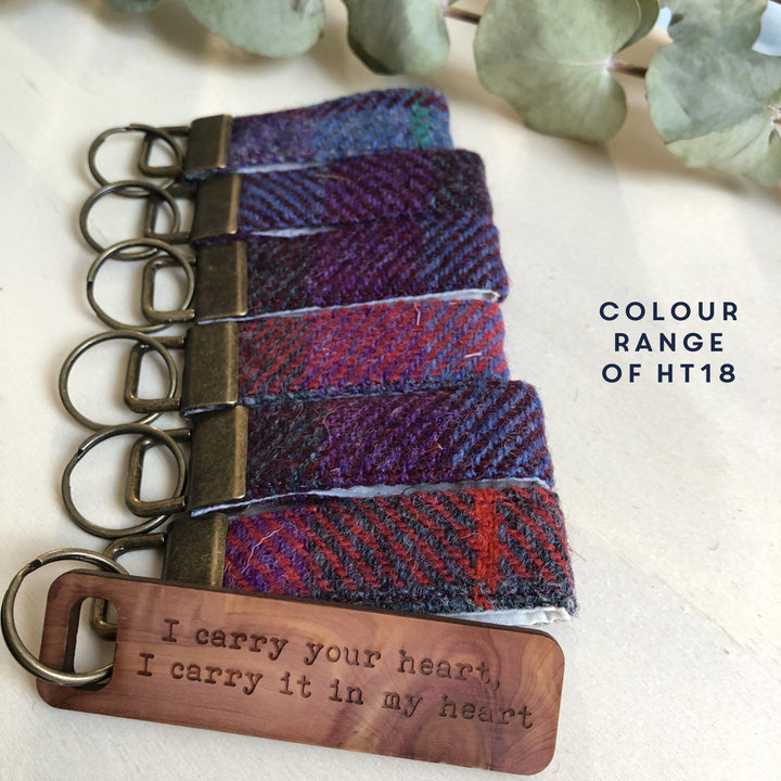 Keyring - Harris Tweed Personalised Message Keyring-Keyring-Betsy Benn