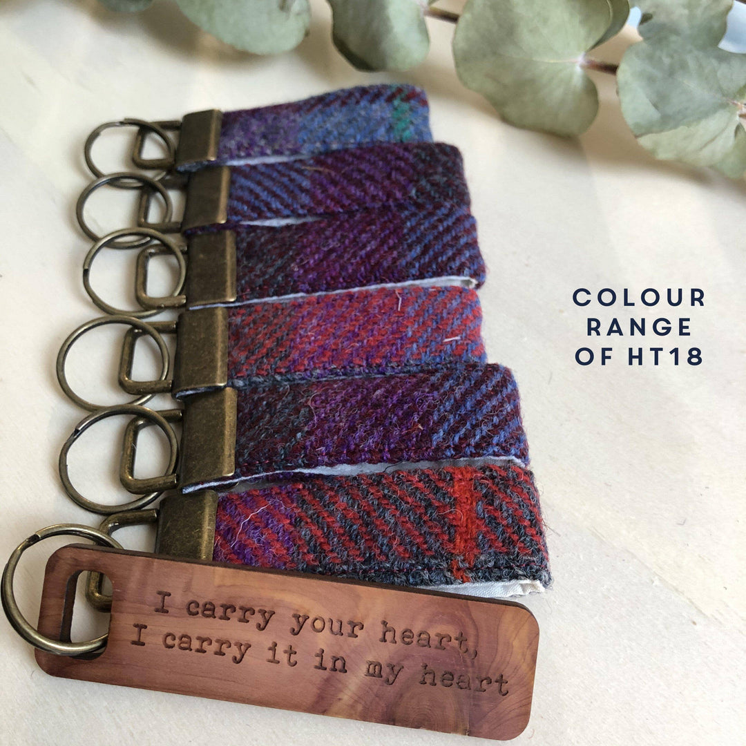 Keyring - Harris Tweed Personalised Message Keyring-Keyring-Betsy Benn