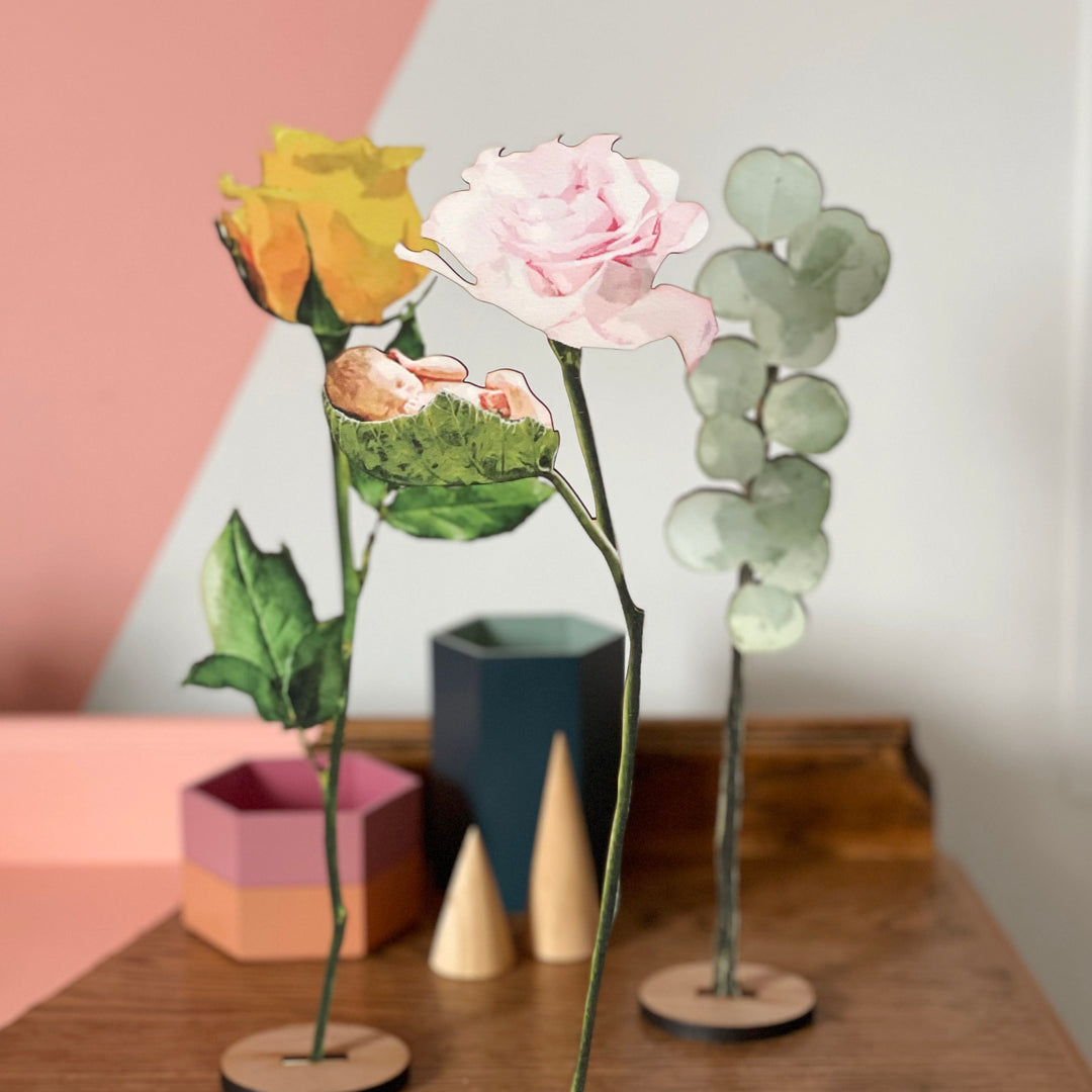 Personalised Newborn Wooden Flower Gift