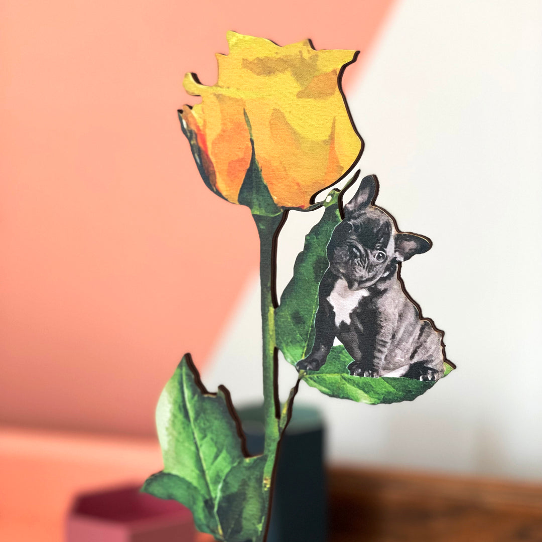 Personalised Pet Wooden Flower Gift