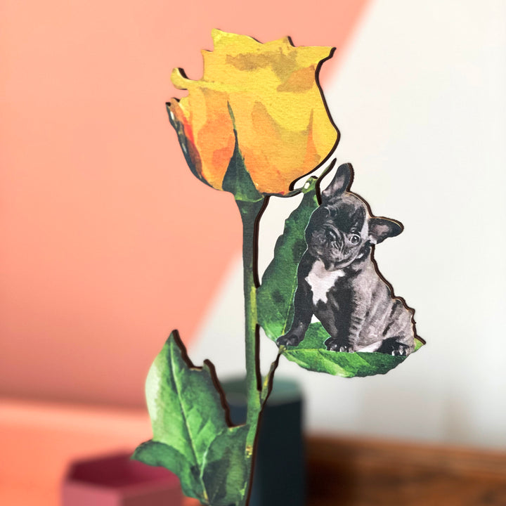 Personalised Pet Wooden Flower Gift