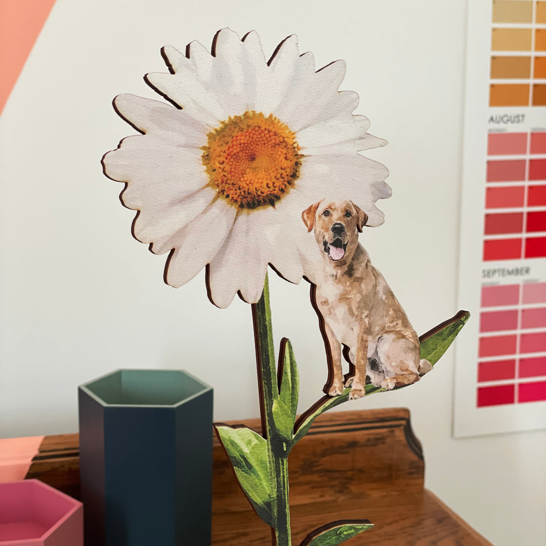 Personalised Pet Wooden Flower Gift