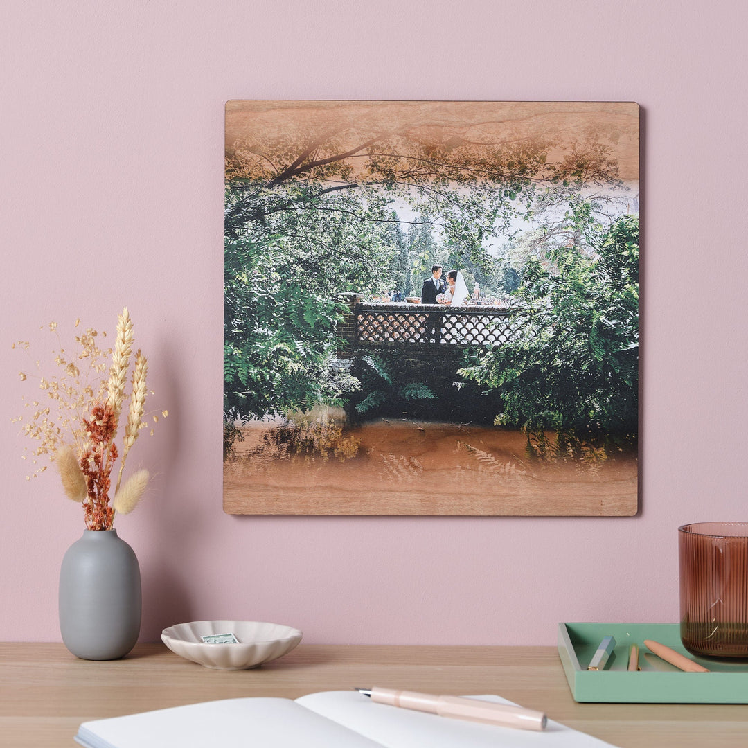 Wooden printed photo for 5th Wedding annniversary