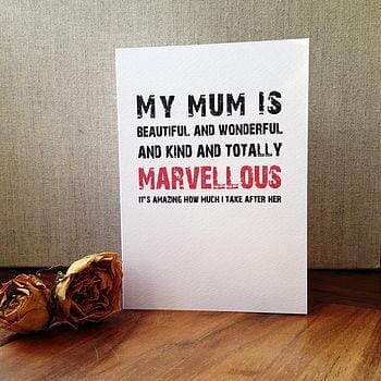 'My Mum is Marvellous' Card