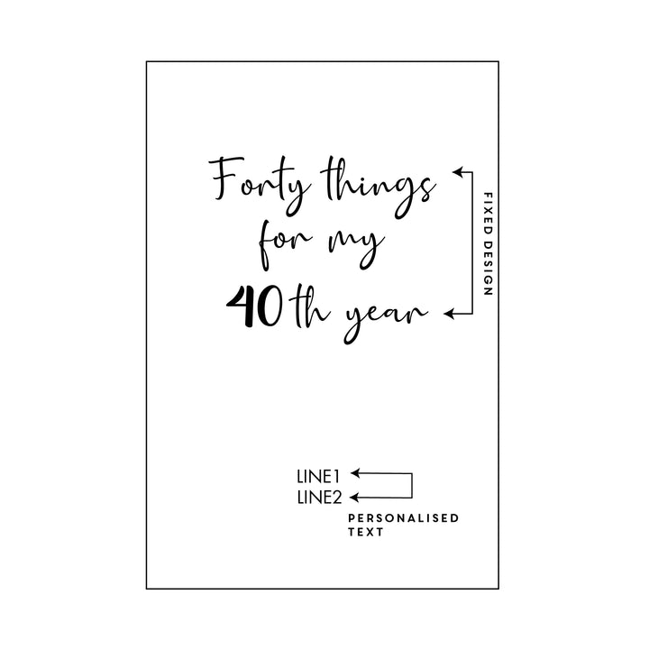 40 Things for my 40th Year Vegan Luxury Notebook