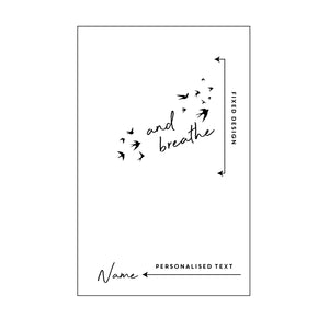 An annotated drawing of a notebook showing which parts are to be personalised.