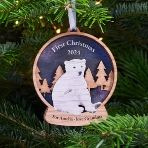 Heritage Polar Bear Snow Globe Christmas Decoration