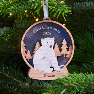 Heritage Polar Bear Snow Globe Christmas Decoration