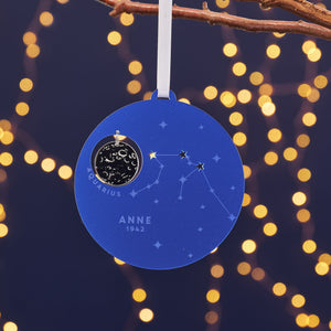 Night Sky Personalised Star Sign Zodiac Christmas Tree Decoration