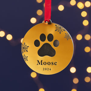 Personalised Dog/Cat Paw Print Christmas Decoration