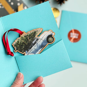 MG Sports Car With Christmas Tree Decoration