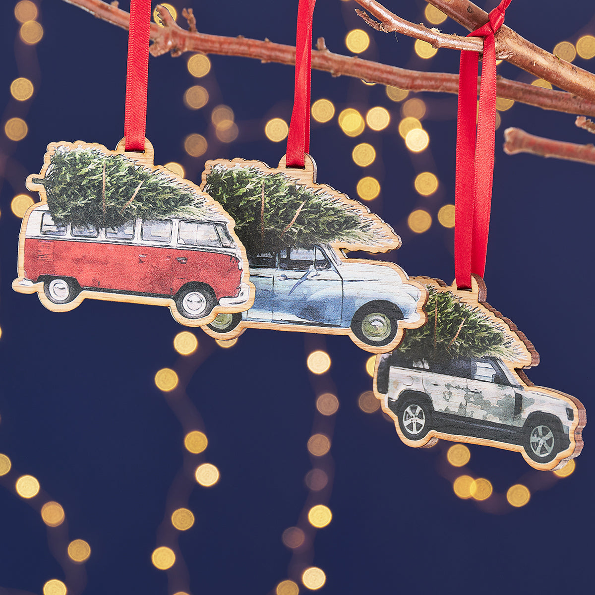 Morris Minor With Christmas Tree Decoration