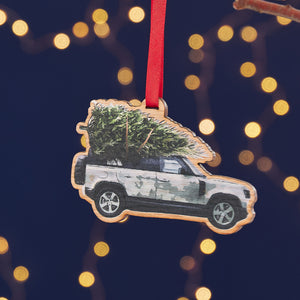 Range Rover With Christmas Tree Decoration