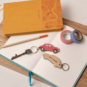 Classic Morris Minor Car Personalised Keyrings