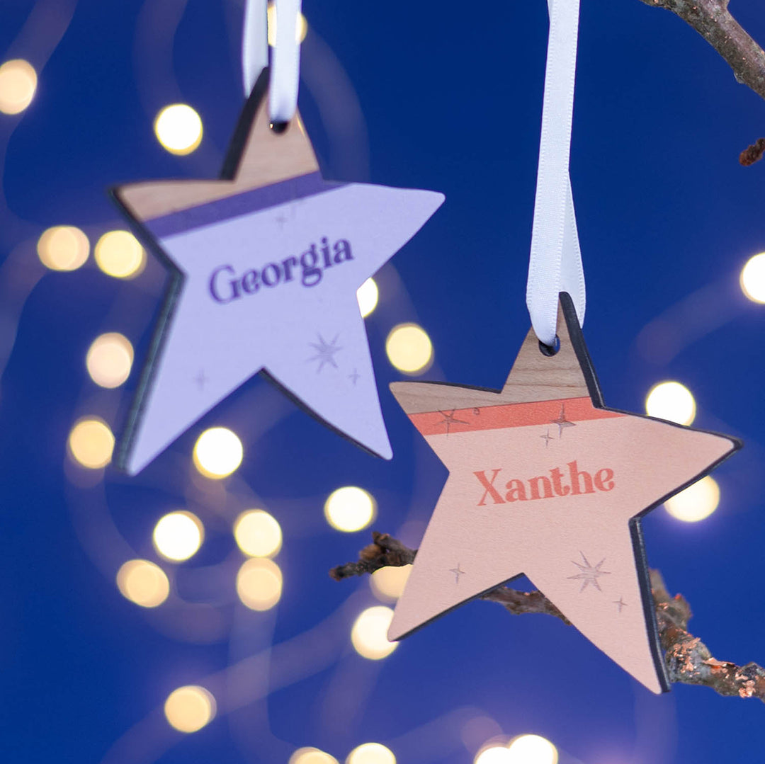 Colourful Star Personalised Christmas Decoration
