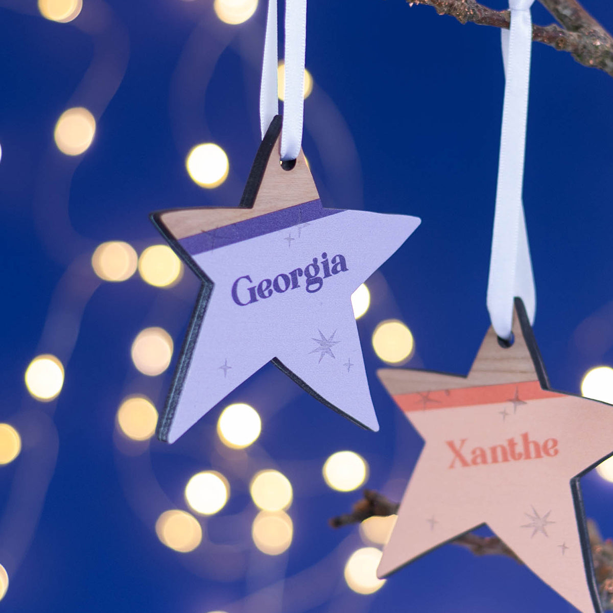 Colourful Star Personalised Christmas Decoration