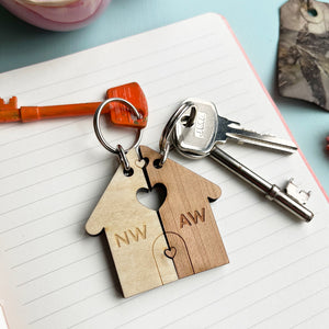 Couples New Home Personalised Keyring