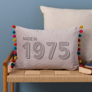 Personalised 50th Birthday Velvet Cushion