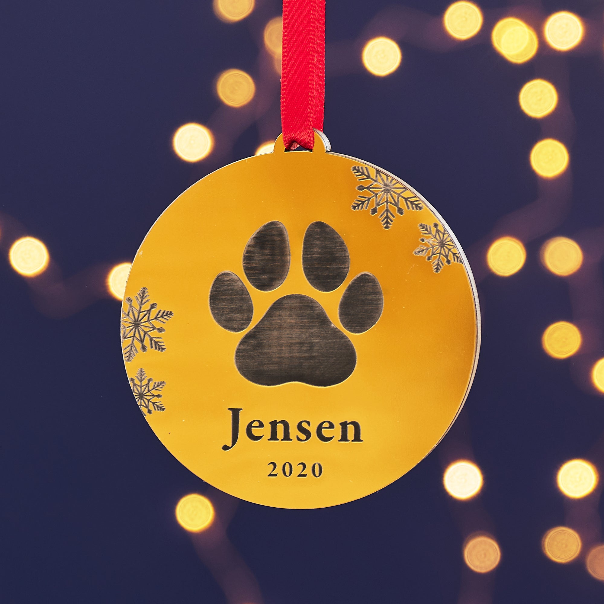 Personalised Dog/Cat Paw Print Christmas Decoration