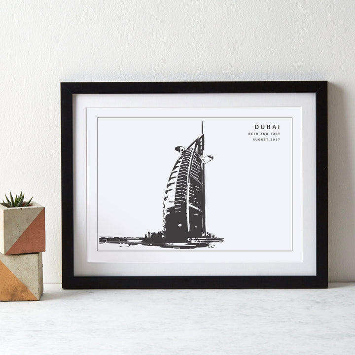 Monochrome City Landmark Art Print