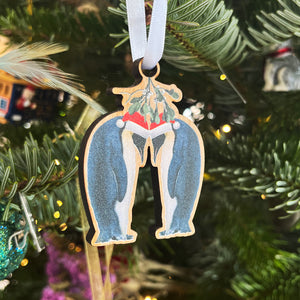 Kissing Penguins Christmas Decoration