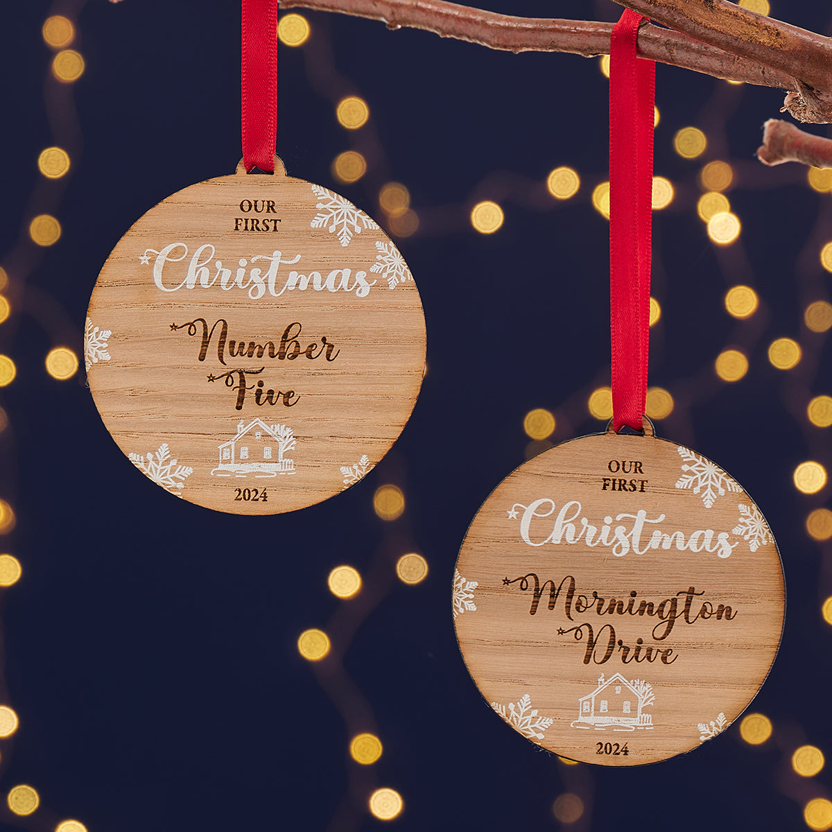 First Christmas New Home Wooden Tree Decoration