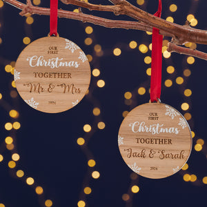 First Christmas Together Wooden Tree Decoration