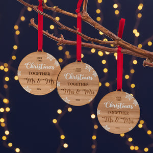 First Christmas Together Wooden Tree Decoration