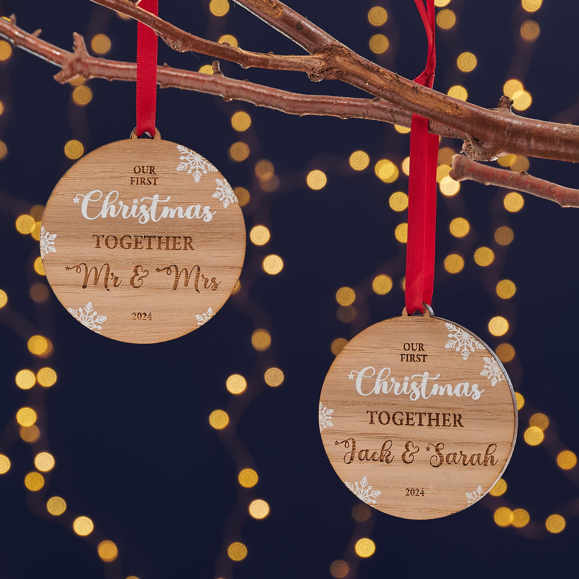 First Christmas Together Wooden Tree Decoration