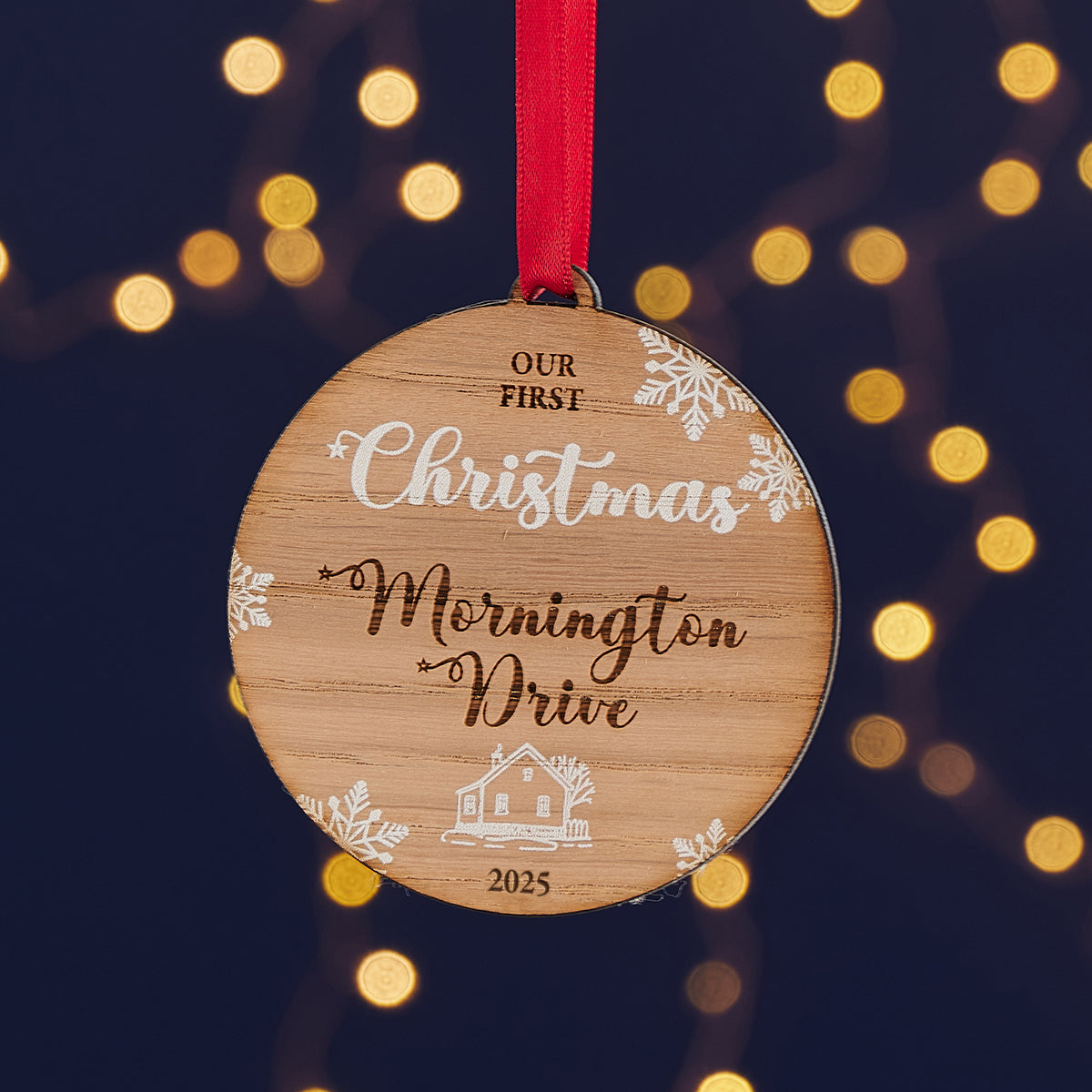First Christmas New Home Wooden Tree Decoration