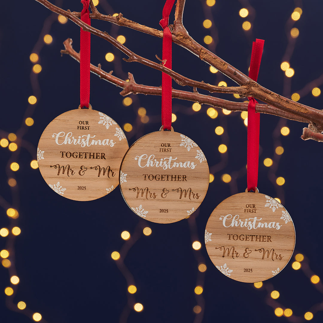 First Christmas Together Wooden Tree Decoration