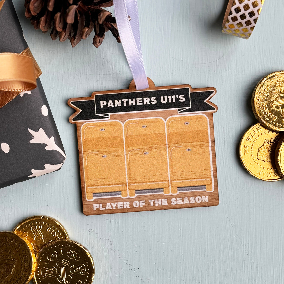 Custom stadium Christmas ornament, perfect gift for football or rugby fans.