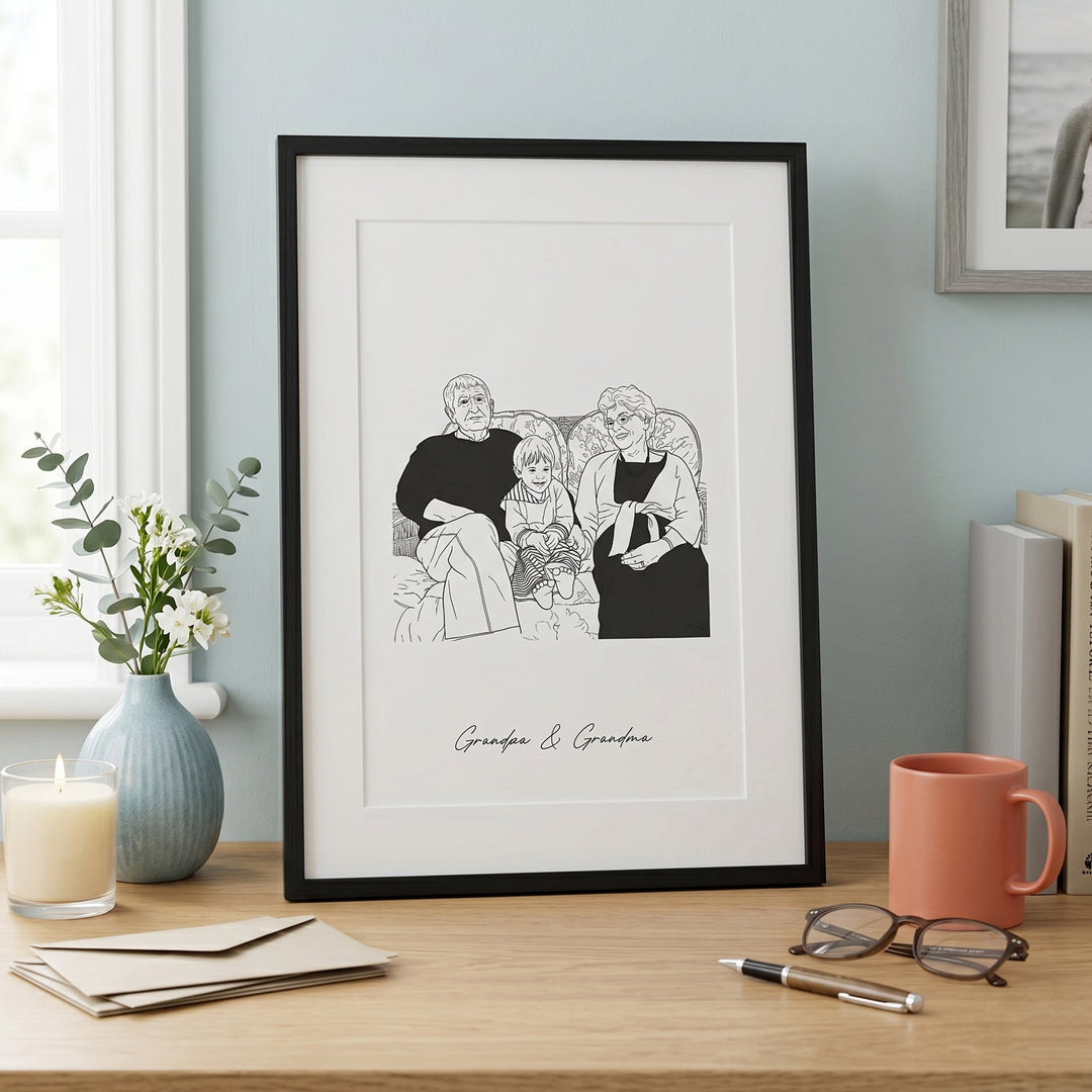 Custom Line Drawing Portrait Print