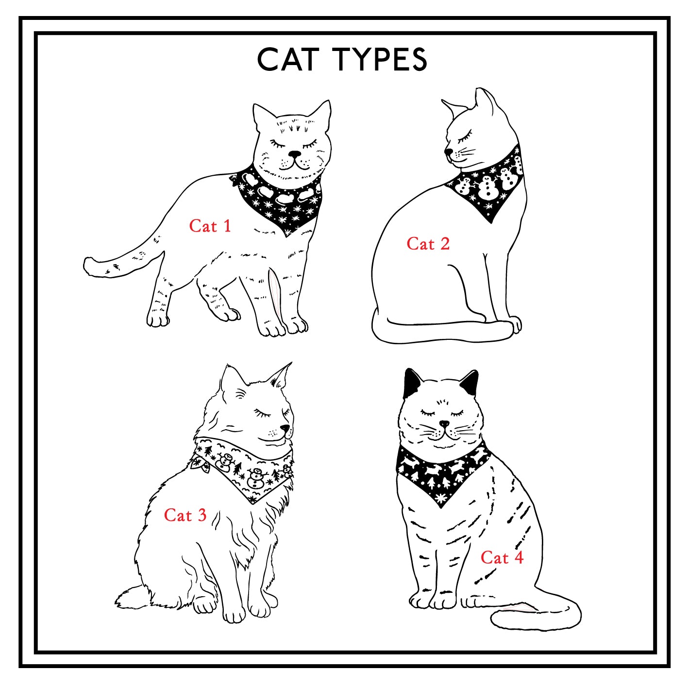 Cat design options for elegant wooden cat Christmas tree decoration, shorthair and longhair cats suitable for a wide range of breeds with customisable text for a personalized touch for the perfect pet lovers gift.