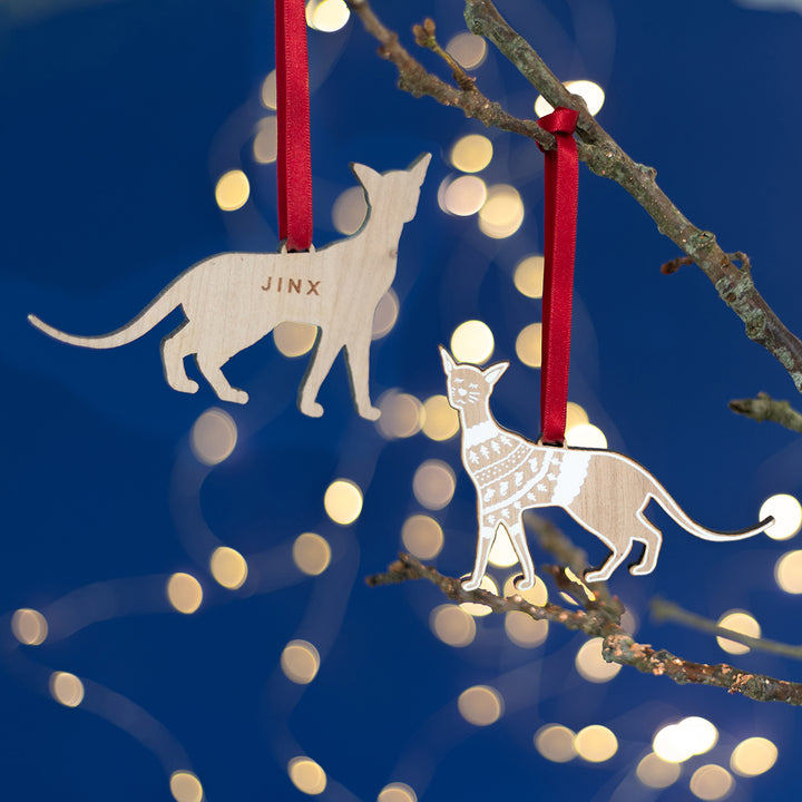 Gingerbread Cat Personalised Christmas Decoration